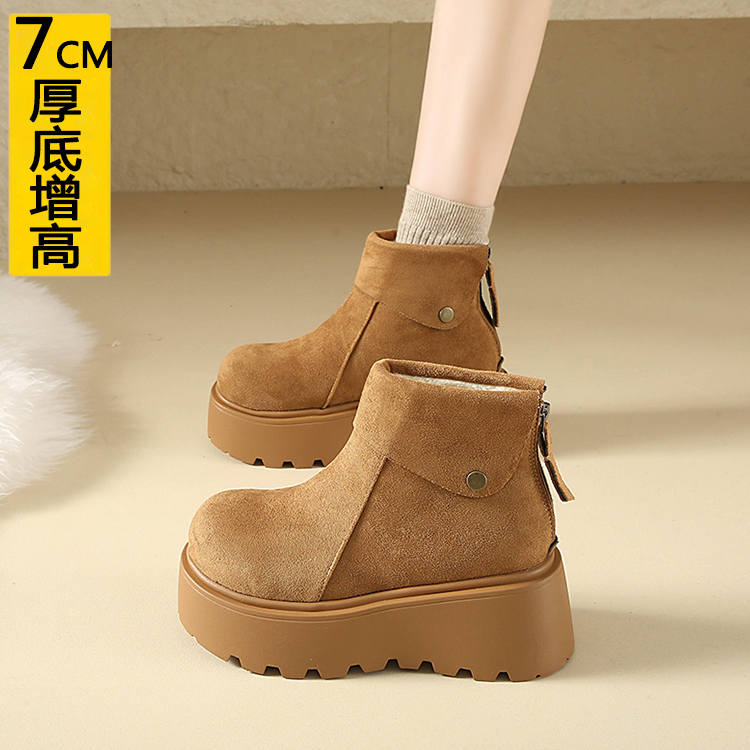 小个子勃肯马丁靴女加绒棉靴子