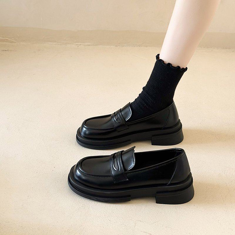 厚底增高3cm小皮鞋女英伦风单鞋2025春夏季爆款女鞋子超火乐福鞋,女鞋,乐福鞋（豆豆鞋）,淘宝优惠券,粉丝福利购,淘宝优惠卷