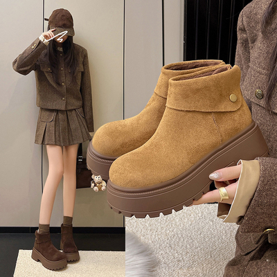 小个子勃肯马丁靴女加绒棉靴子