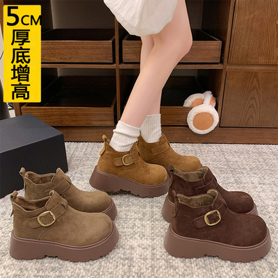 小个子勃肯马丁靴女加绒棉靴子