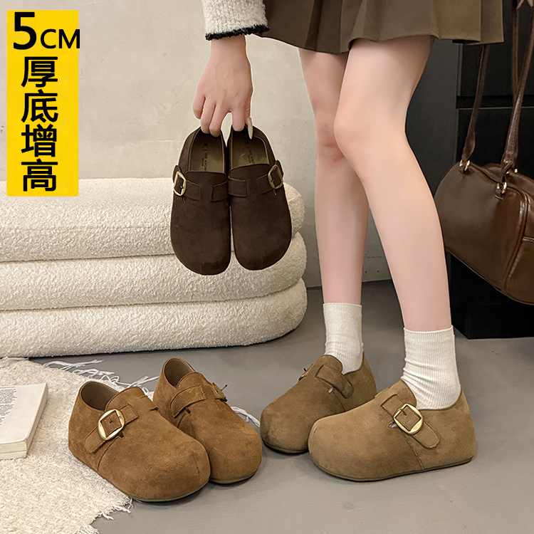 厚底内增高5CM小个子勃肯鞋女鞋