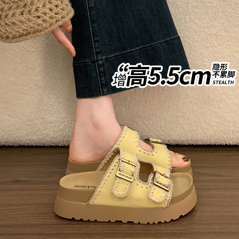 2026新款厚底内增高女凉拖鞋图片