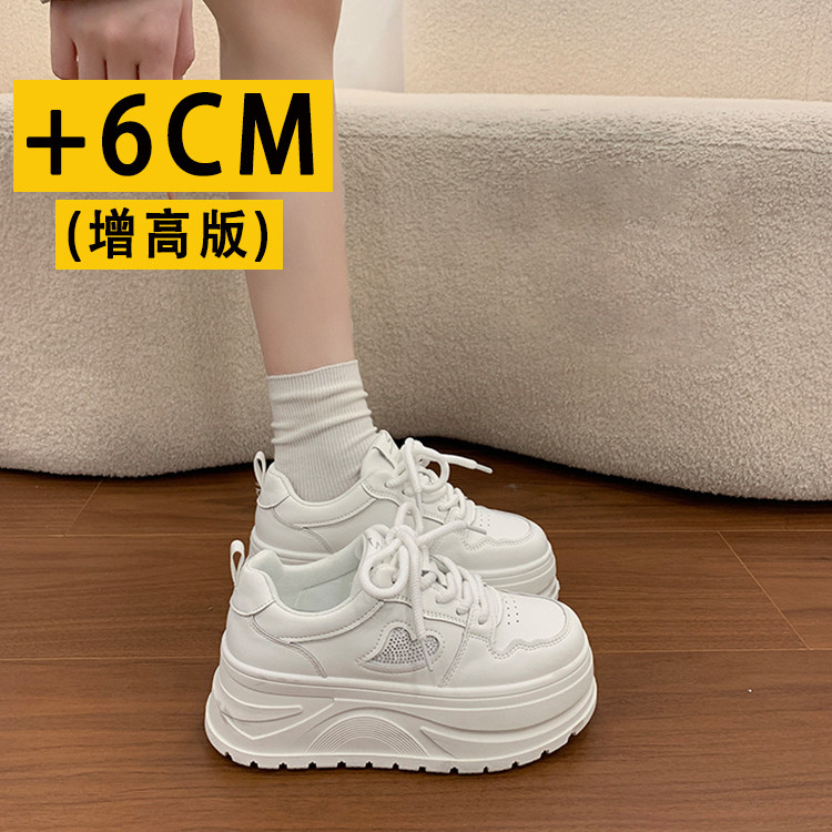厚底增高6CM小个子小白鞋女轻便2026春季松糕鞋板鞋休闲单鞋女鞋,女鞋,休闲板鞋,淘宝优惠券,粉丝福利购,淘宝优惠卷
