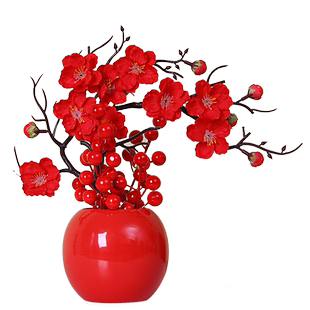 梅花仿真花腊梅假花中式家居装饰绢花禅意插花客厅摆件塑料花树枝