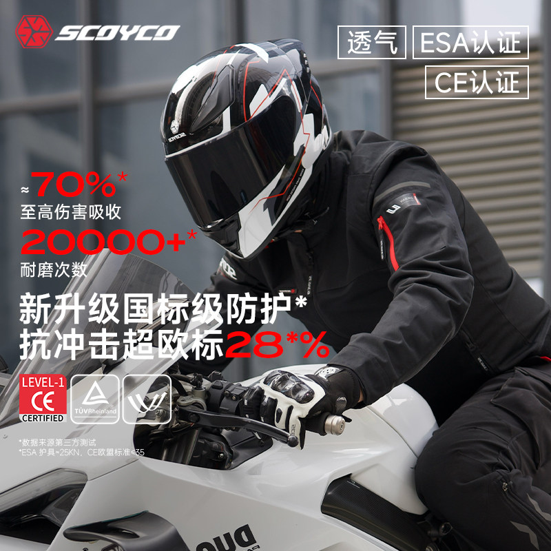 赛羽骑行服男摩托车春夏季网眼透气耐磨防摔通勤机车骑士四季通用