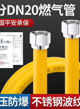 6分304不锈钢燃气管DN20天然气防爆波纹管道壁挂炉热水器专用配件