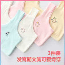 Топы и бра 女童内衣发育期小学生大童文胸纯棉8-10岁13岁女孩儿童小背心内穿 OTHER