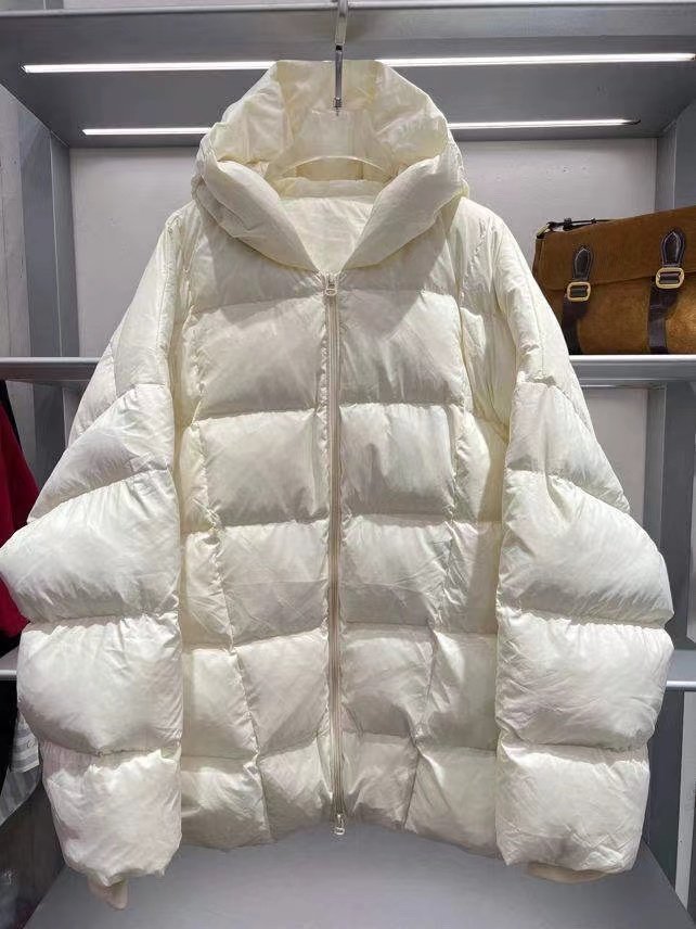 YZ|PENNY68708连帽廓形羽绒服女2023冬新款90白鸭绒中长百搭外套
