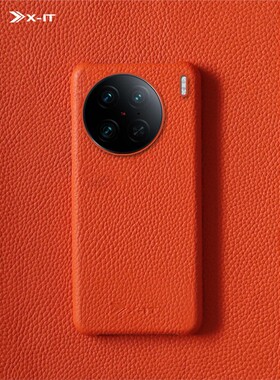适用于Vivox90Pro手机壳X90真皮荔枝纹保护套X90Pro+简易半包防滑高端首层牛皮男女商务手机防摔商务皮套