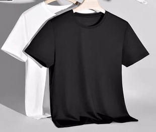 2025夏季 休閑百搭體恤潮流衣服男 t桖寬松大碼 冰絲短袖