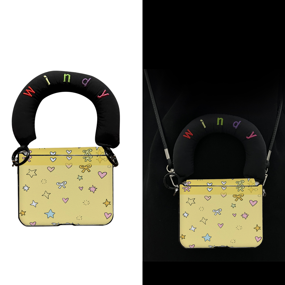 拼色星星蝴蝶)手机壳适用华为Purax手机壳荣耀VFliP2中轴保护OPPON3flip铰链全包小米Mixflip2挂绳三星Zflip7