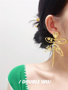 潮独特设计感不对称流苏耳环女金属冷淡风气质耳坠 高级感夸张新款