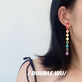 celi长款 珐琅耳环2020夏季 沙滩风耳环ins网红黄铜镀金彩色日韩风