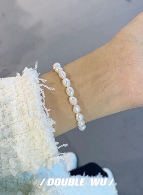 复古手链镀金天然珍珠