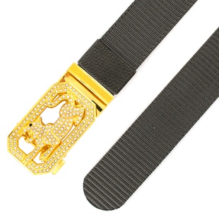 镶嵌合金扣腰带 腰带个性 十二生肖虎新款 尼龙自动扣男士
