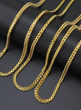 3mm宽不锈钢正反链佛朗哥链潮人嘻哈风穿搭链条项链FRANCO CHAIN