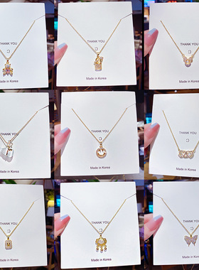 轻奢钛钢项链女不掉色百搭高级感吊坠小众设计简约锁骨链跨境配饰