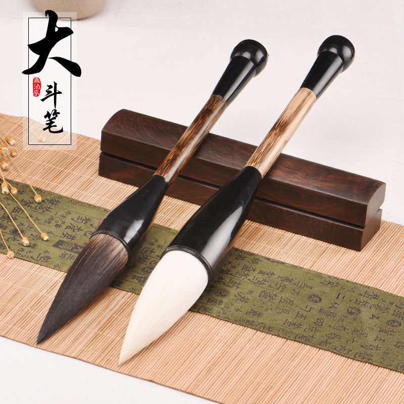 凤泊亭大号毛笔特大号斗笔羊毫熊毫提斗毛笔国画泼墨山水写意大楷行书草书对联榜书大字笔书法创作京抓大毛笔