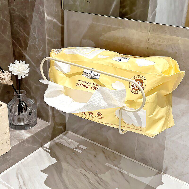 吸盘洗脸巾置物架卫生间浴室洗漱台镜柜下壁挂式抽纸巾收纳盒架