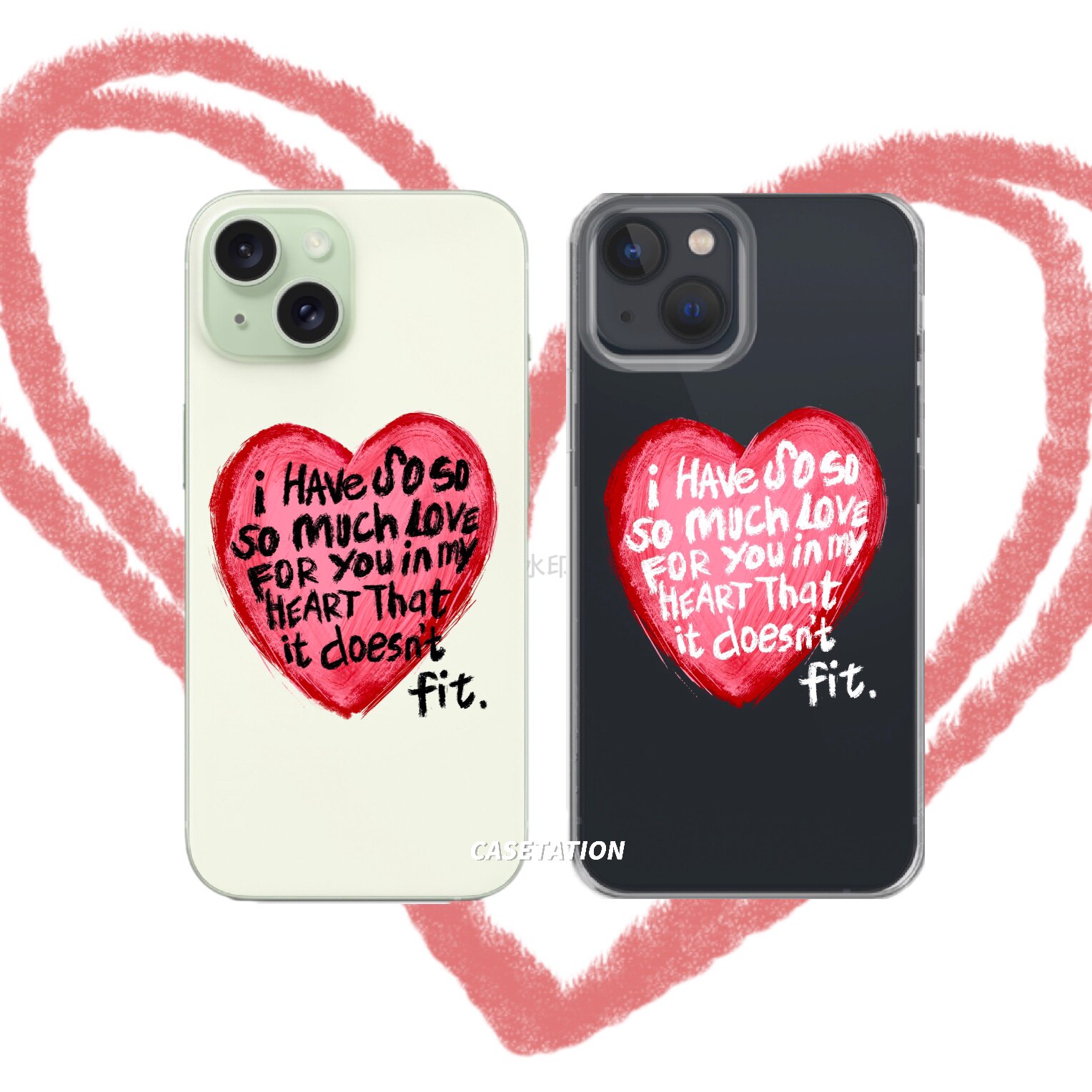 So much Love 4U手写原创透明tpu苹果17pro手机软壳iPhone华为pura18小米vivo适用oppo全包镜头手机保护套