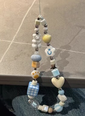 笑脸星星小熊方块挂绳挂件创意卡通汽车钥匙挂件包包挂饰手机链