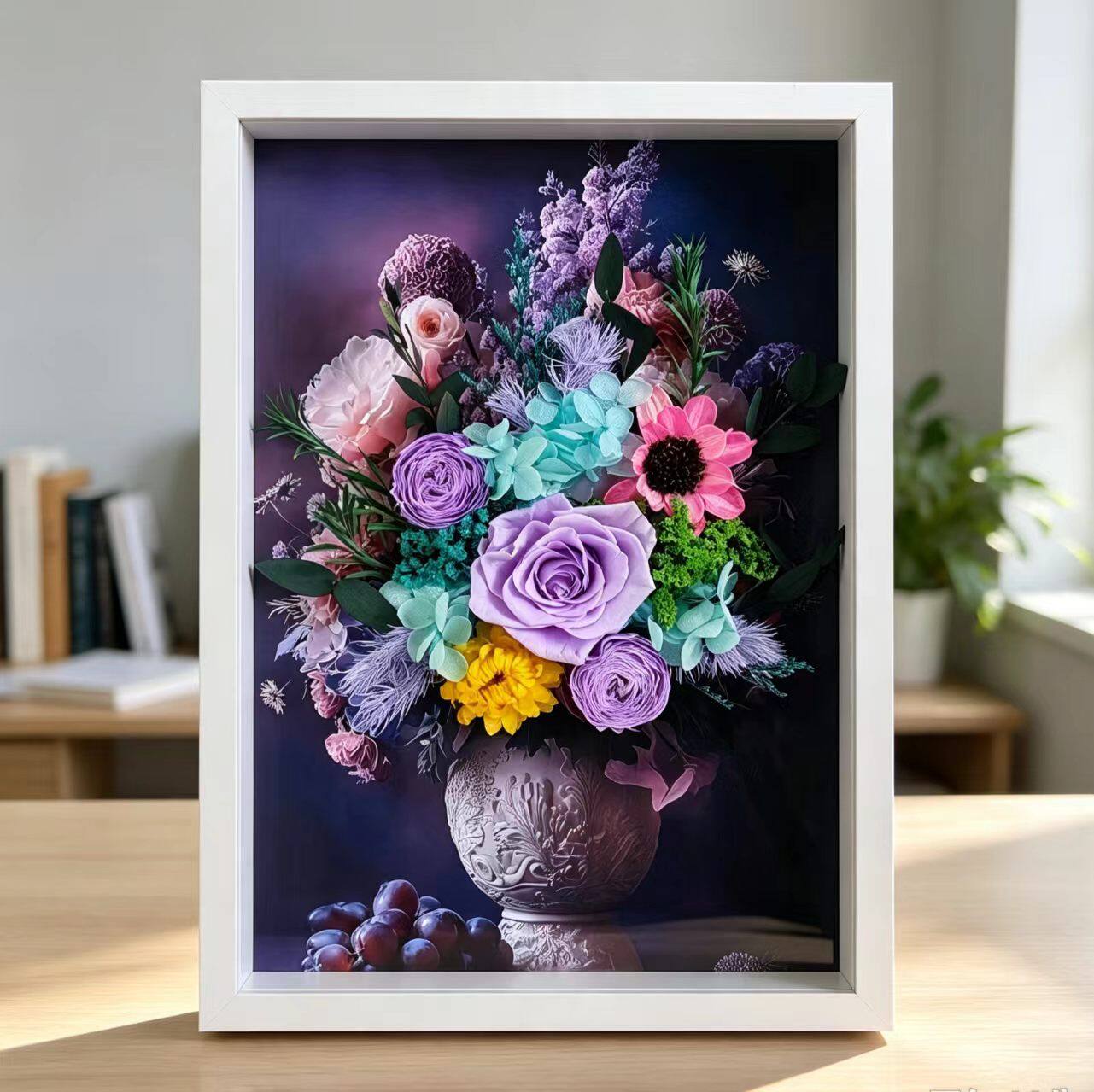 云南真干花永生花束成品相框装饰画摆件闺蜜生日乔迁开业高级礼物