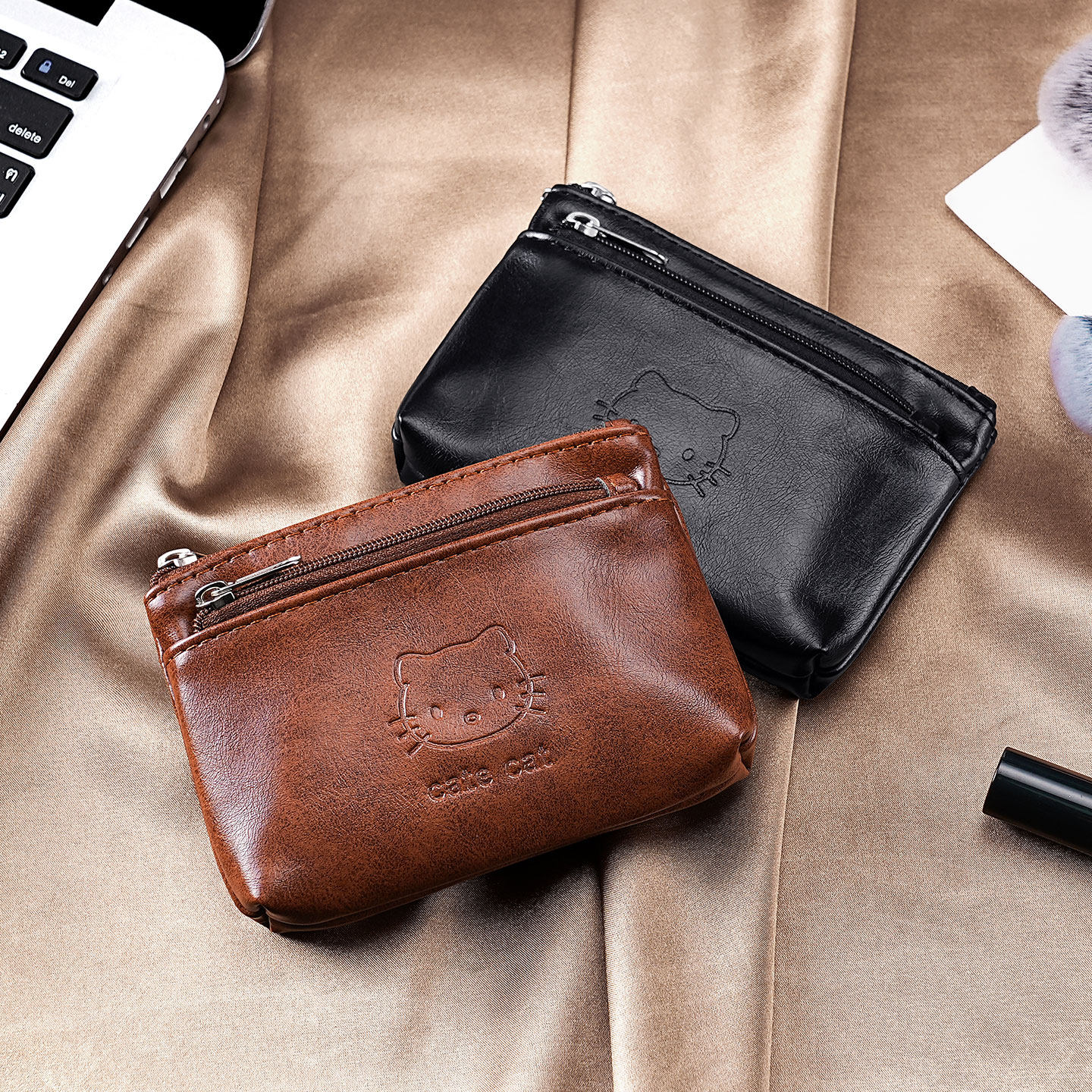 复古手工皮质零钱包女式可爱迷你耳机钥匙证件收纳随身便携小钱包