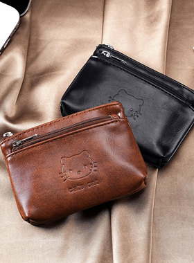 复古手工皮质零钱包女式可爱迷你耳机钥匙证件收纳随身便携小钱包