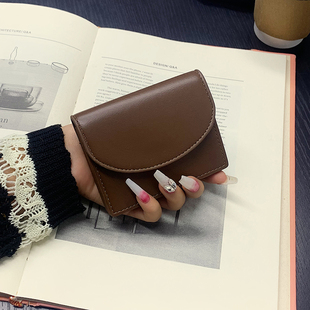 韩国百搭小卡包女新款简约ins纯色便携小巧学生短款高级感零钱包