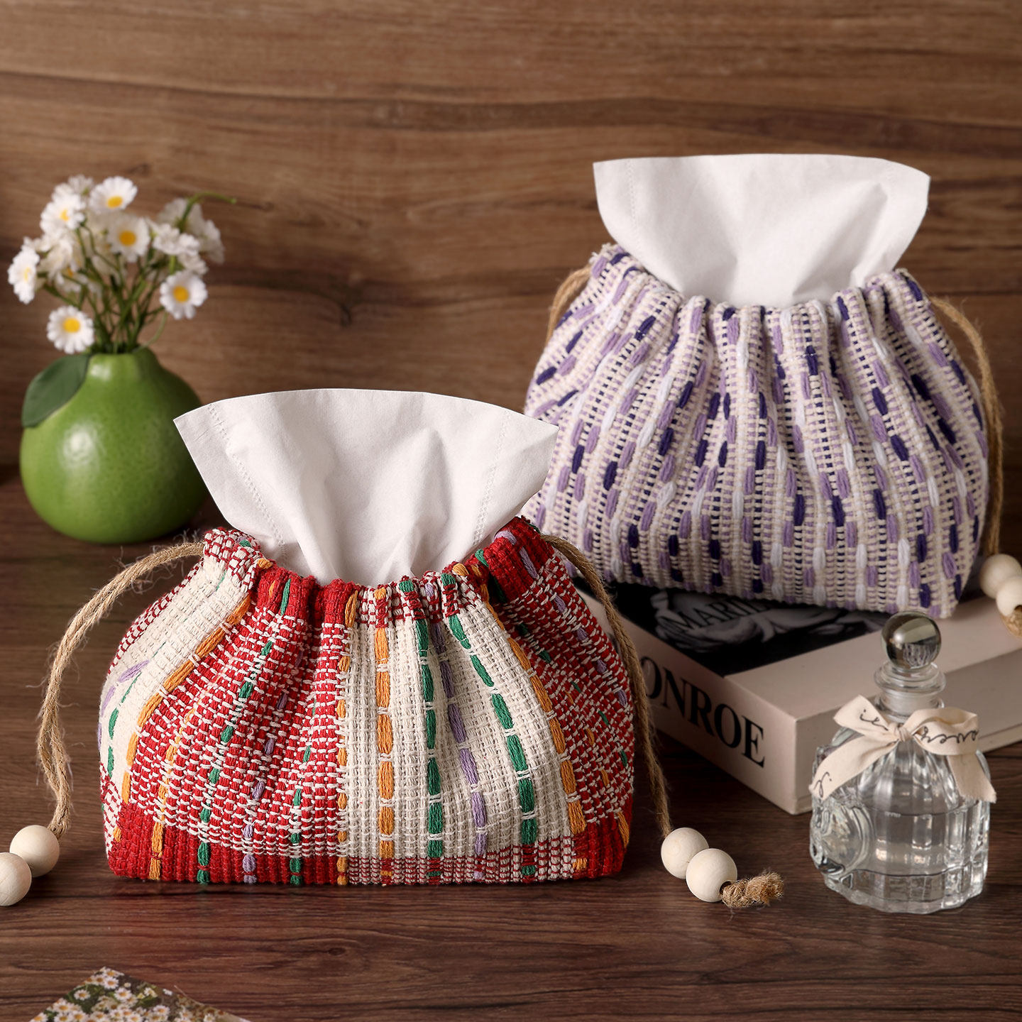 暖绒织笺纸巾盒布艺抽绳纸巾袋家用客厅茶几桌面收纳袋高级感纸盒,收纳整理,纸巾盒,淘宝优惠券,粉丝福利购,淘宝优惠卷