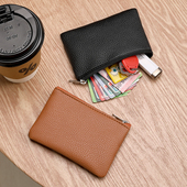 简约迷你零钱包女士超薄真皮拉链硬币包短款 小钱包手拿钥匙包卡包