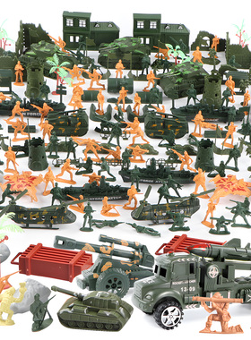 儿童军事兵人场景模型装备玩具套装二战坦克战车装甲车迫击加榴炮