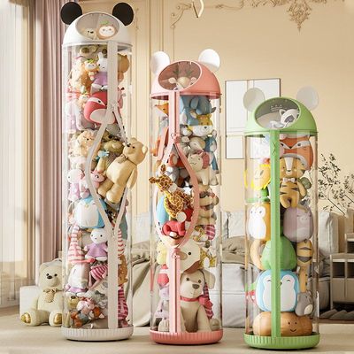 Home Toy Doll Storage Bucket Doll Transparent Organizing Box