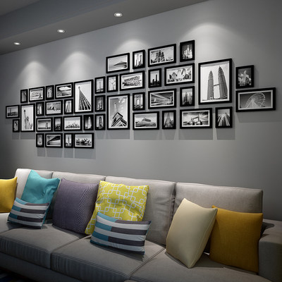 实木欧式沙发尺寸艺术文化照片墙
