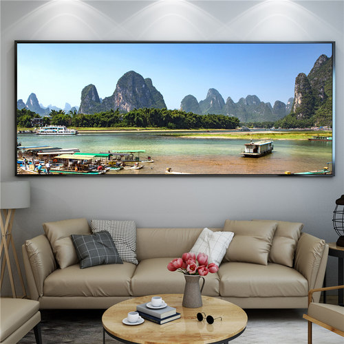 桂林山水装饰挂画阳朔西街晶瓷画