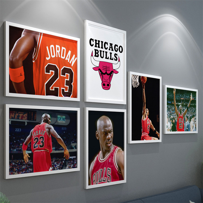 乔丹海报NBA科比詹姆斯挂画全明星装饰画扣篮大赛 姚明邓肯图片