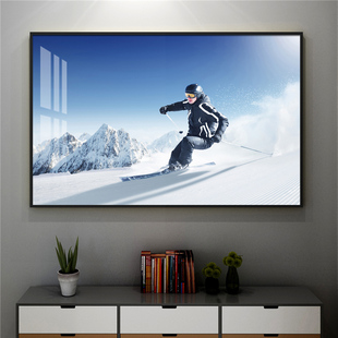 滑雪装饰画东北冰雪大世界极限运动滑冰户外 滑雪场宣传形象挂画
