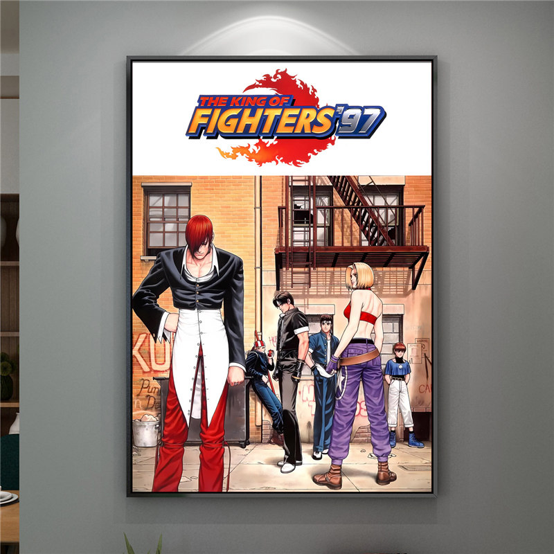 97拳皇KOF海报八神庵魔街机草薙京不知火舞晶瓷画饿狼传说挂画
