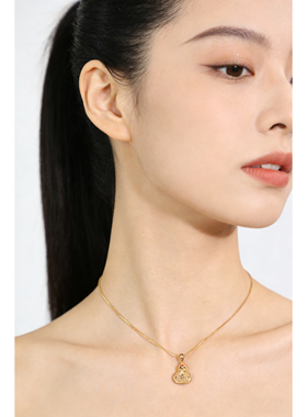 大世轻奢福禄葫芦吊坠锁骨链