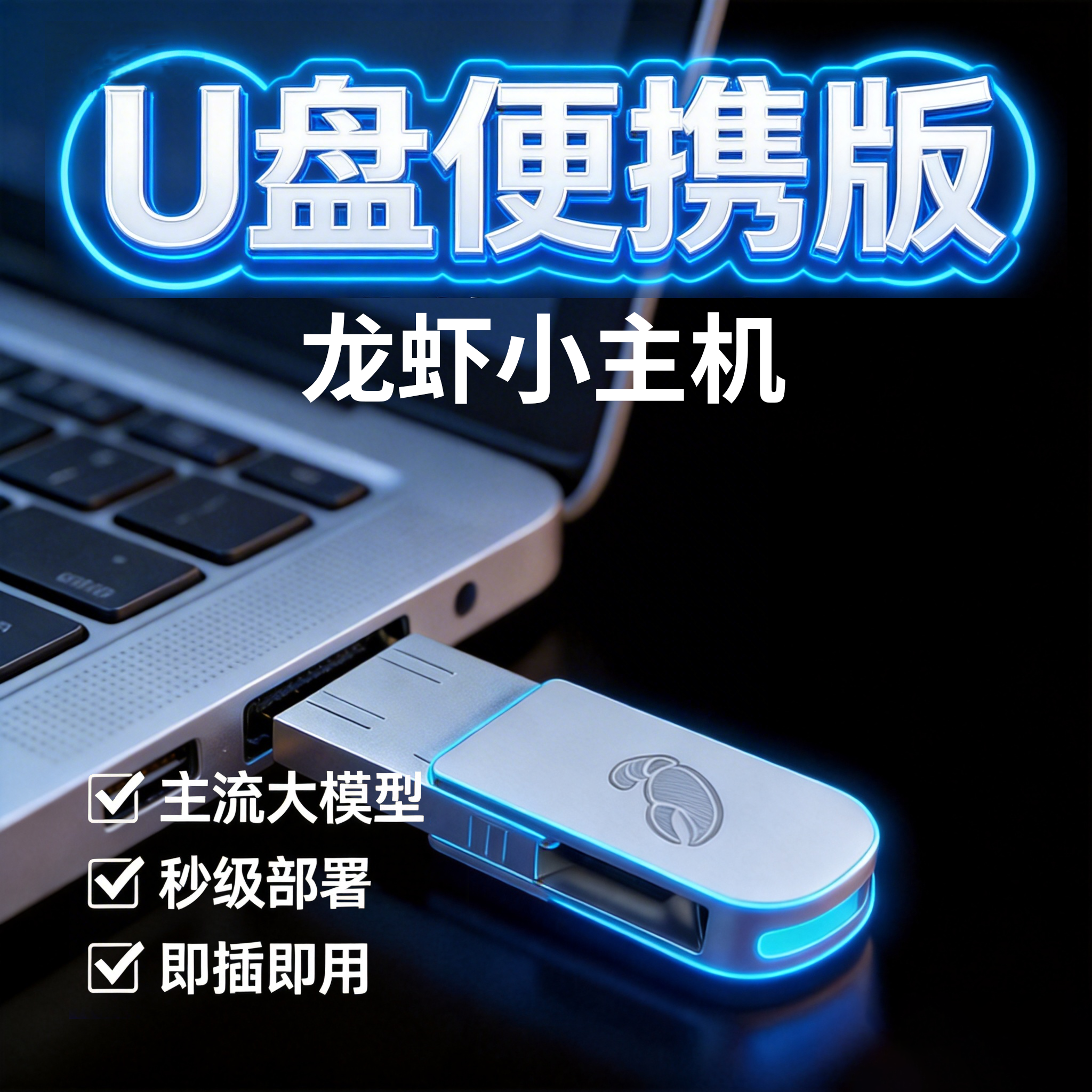 OpenClaw小龙虾Ai优盘便携款本地部署支持主流大模型支持双接口