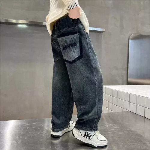 巴拉巴柆儿童装男童秋装牛仔裤2025新款中大童休闲裤男宝牛仔裤子