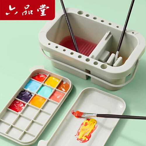 洗笔桶三合一带调色盘便携手提涮