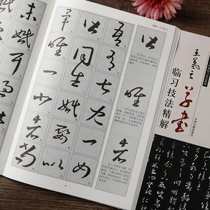 王羲之草书临习技法精解历代名家碑帖技法精解毛笔草书入门技法集王羲之十七帖丧乱得示帖初月帖中州古籍王羲之草书米字格书法