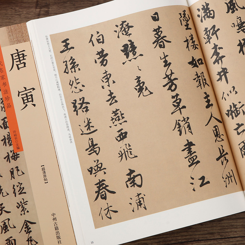 唐寅书法 8开大本彩色字帖 简体旁注