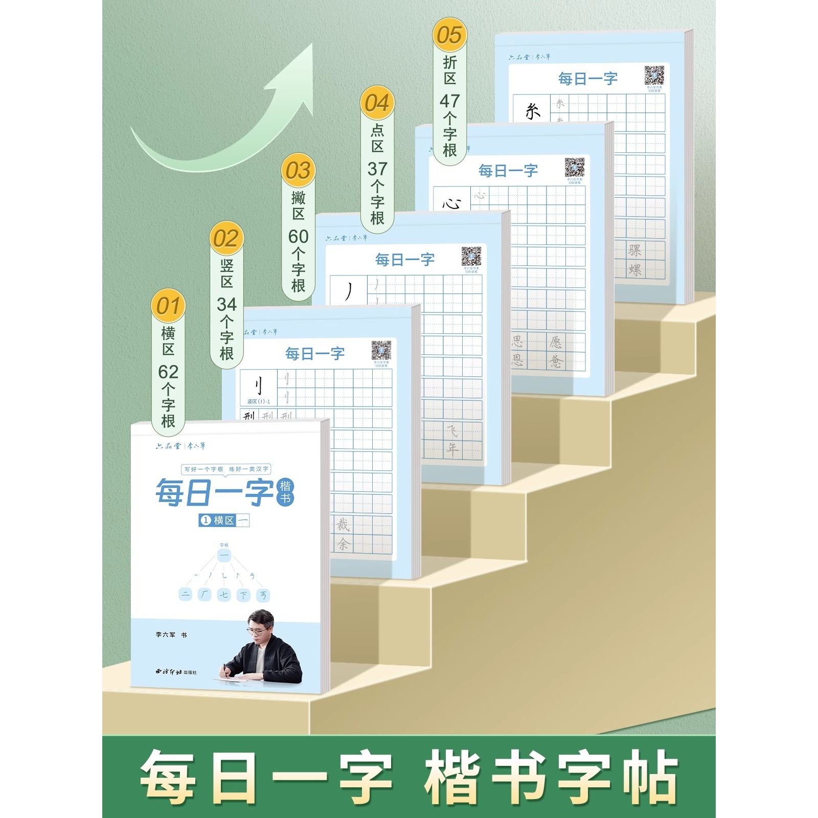 每日一练楷书字帖练字帖字根每日一字训练分区练习李六军手写成人学生硬笔书法临摹钢笔写字初高中男女每日30字小学生三四五六年级