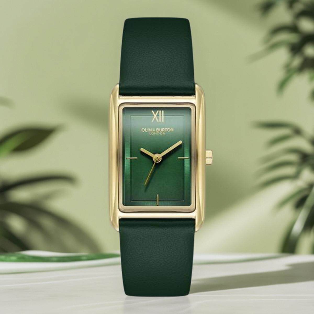 OliviaBurton手表女轻奢小众方形小绿表正品名牌女士圣诞礼物OB