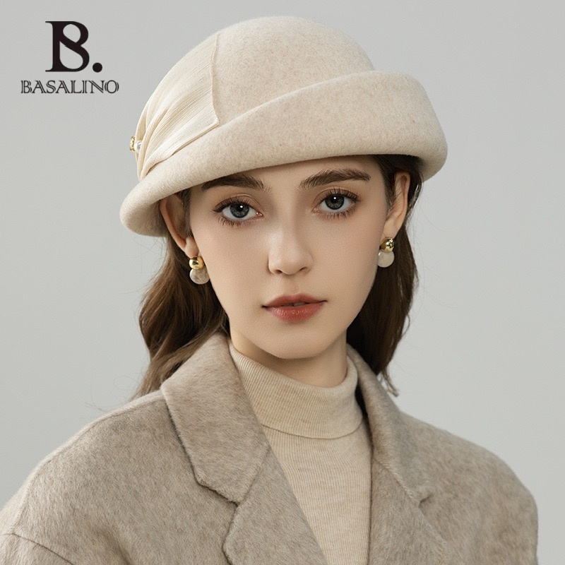 时尚宴会帽纯羊毛呢马术帽优雅淑女帽英伦风鸭舌帽渔夫帽百搭