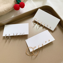 Six piece set of metal twist earrings for women's Korean temperament