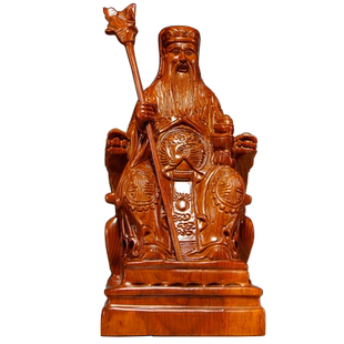 花梨木雕土地公神像摆件实木福德正神土地山神佛像家居红木工艺品