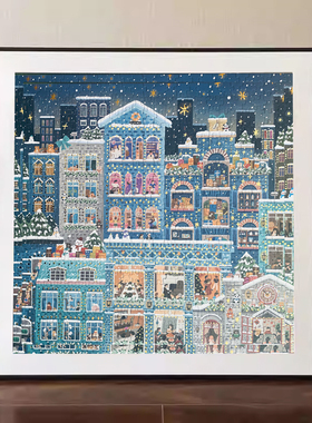 雪夜铝合金拼图框51*51cm可定制